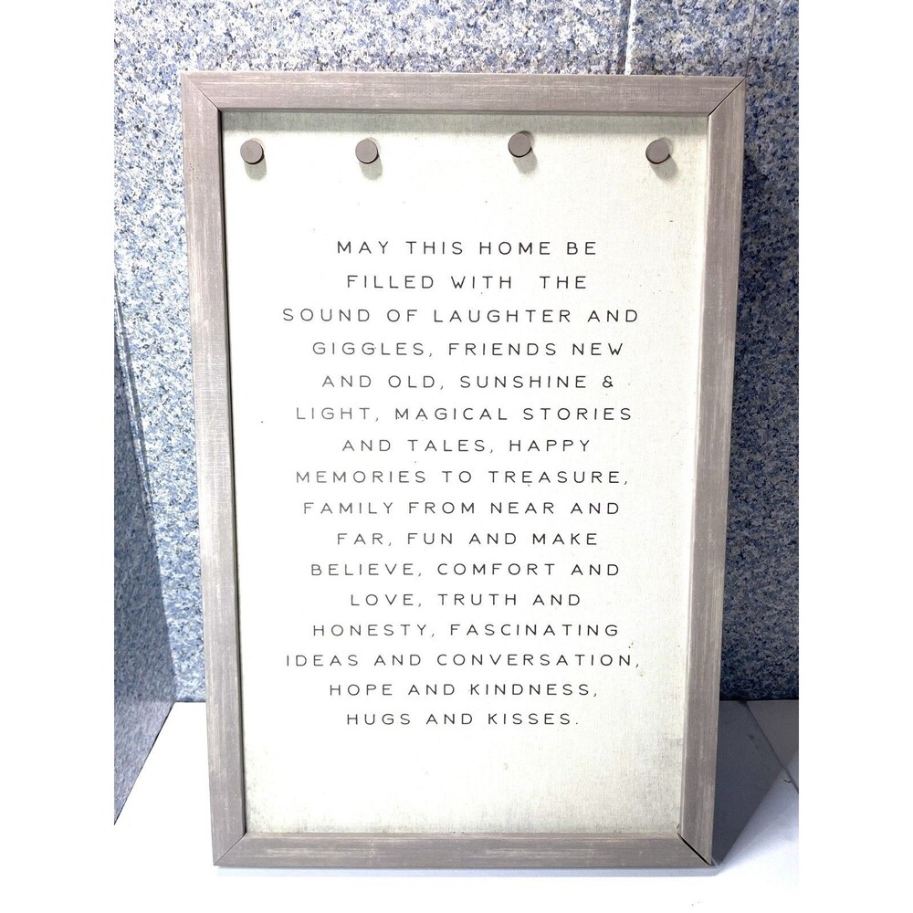 WOOD FRAMED WORD WALL ART MAGNETIC BOAD “MAY THIS HOME BE FILLED WITH Laughter”